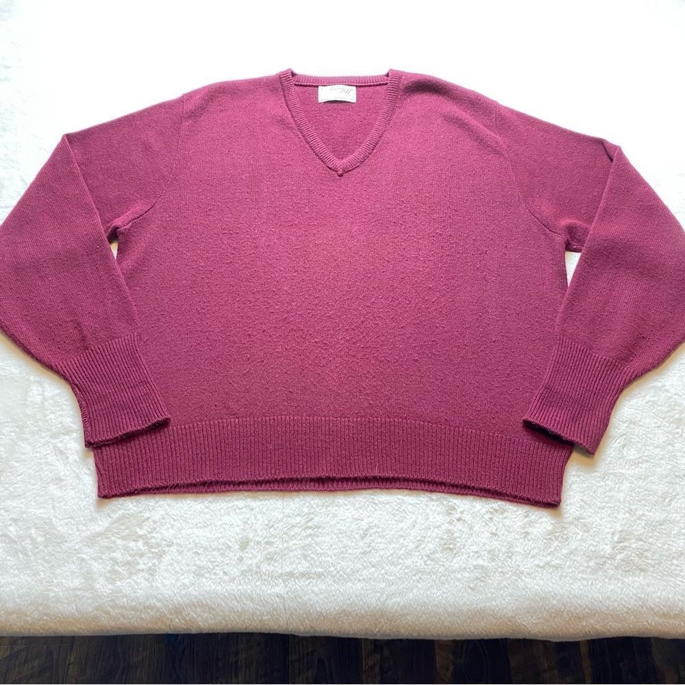 Lord Jeff Vintage V Neck Long Sleeve Knit Sweater Size XL